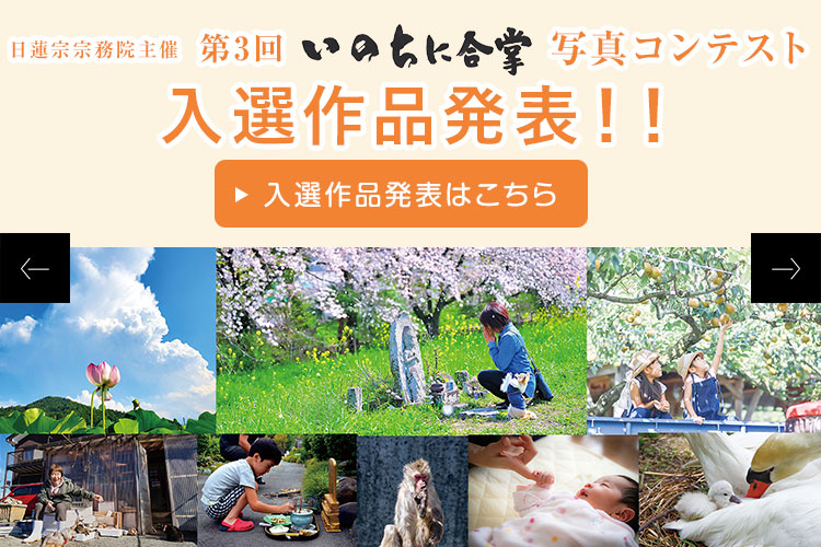 いのちに合掌 写真コンテスト 入選作品発表！